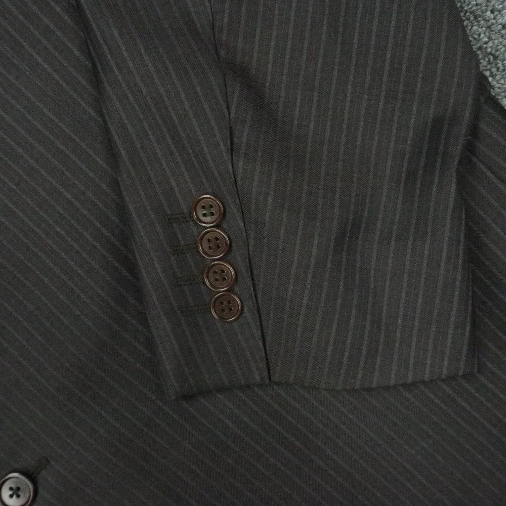 Canali Blazer Mens 46R Gray Wool‎ Woolmark Striped Sport Coat Jacket Italy